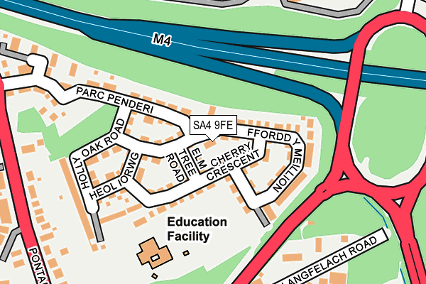 SA4 9FE map - OS OpenMap – Local (Ordnance Survey)