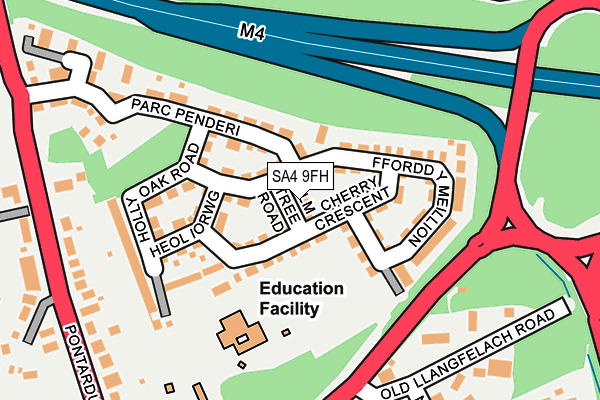 SA4 9FH map - OS OpenMap – Local (Ordnance Survey)