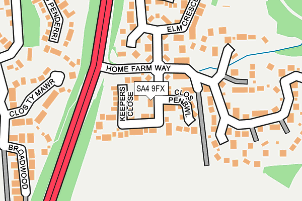 SA4 9FX map - OS OpenMap – Local (Ordnance Survey)