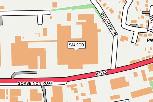 SA4 9GD map - OS OpenMap – Local (Ordnance Survey)