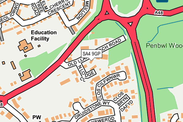 SA4 9GP map - OS OpenMap – Local (Ordnance Survey)