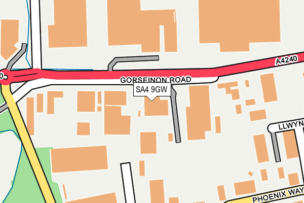 SA4 9GW map - OS OpenMap – Local (Ordnance Survey)