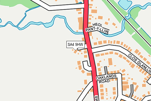 SA4 9HW map - OS OpenMap – Local (Ordnance Survey)