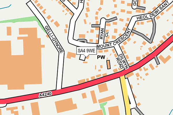 SA4 9WE map - OS OpenMap – Local (Ordnance Survey)