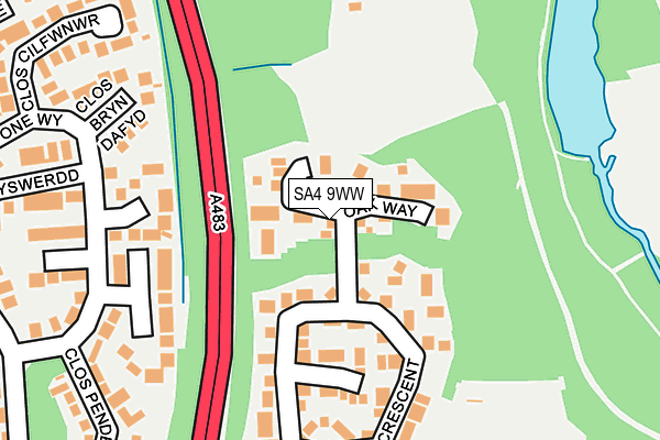 SA4 9WW map - OS OpenMap – Local (Ordnance Survey)