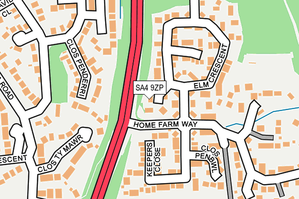 SA4 9ZP map - OS OpenMap – Local (Ordnance Survey)