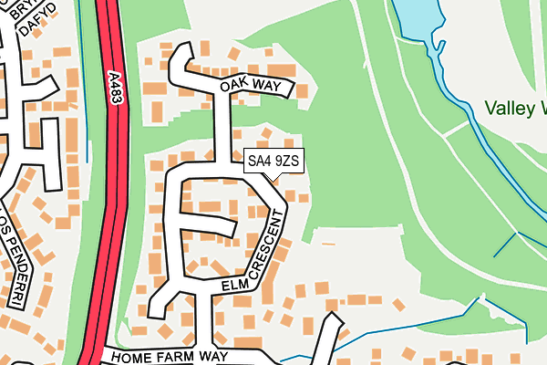 SA4 9ZS map - OS OpenMap – Local (Ordnance Survey)