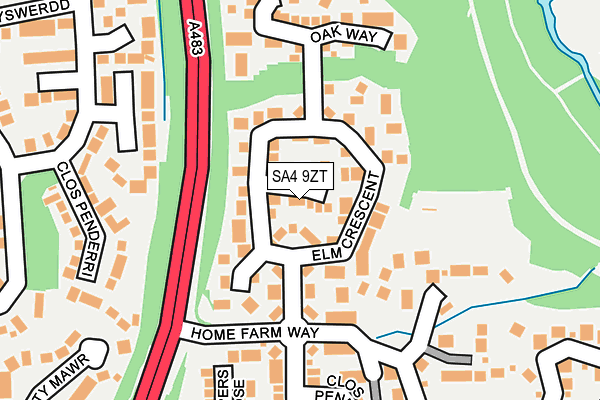 SA4 9ZT map - OS OpenMap – Local (Ordnance Survey)