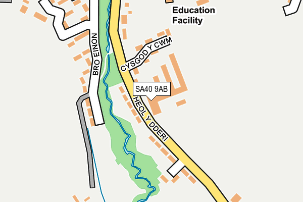 SA40 9AB map - OS OpenMap – Local (Ordnance Survey)