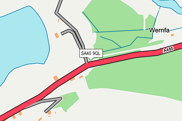 SA40 9QL map - OS OpenMap – Local (Ordnance Survey)