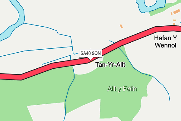 SA40 9QN map - OS OpenMap – Local (Ordnance Survey)