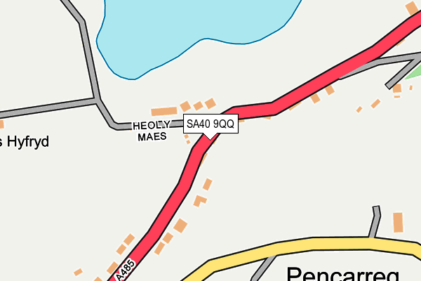 SA40 9QQ map - OS OpenMap – Local (Ordnance Survey)