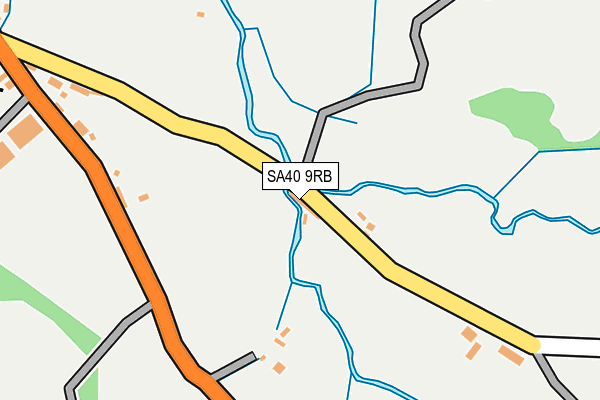 SA40 9RB map - OS OpenMap – Local (Ordnance Survey)