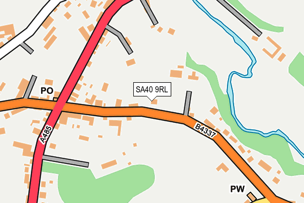 SA40 9RL map - OS OpenMap – Local (Ordnance Survey)