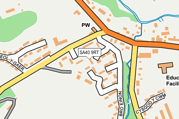 SA40 9RT map - OS OpenMap – Local (Ordnance Survey)