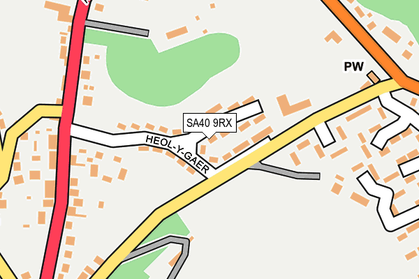 SA40 9RX map - OS OpenMap – Local (Ordnance Survey)