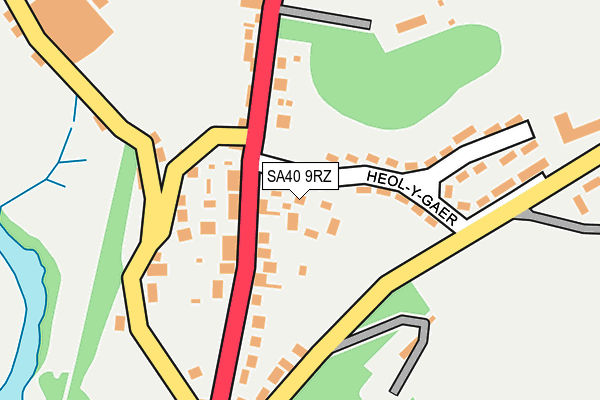 SA40 9RZ map - OS OpenMap – Local (Ordnance Survey)