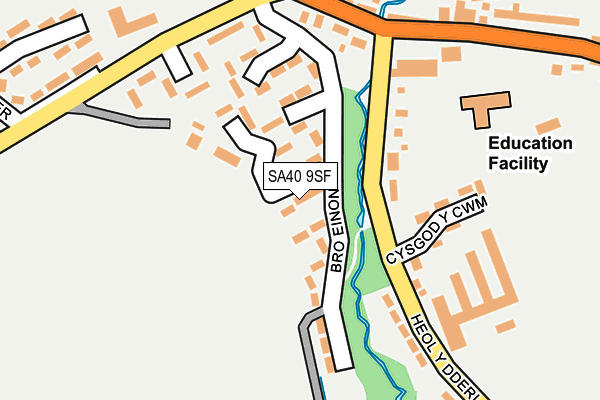 SA40 9SF map - OS OpenMap – Local (Ordnance Survey)