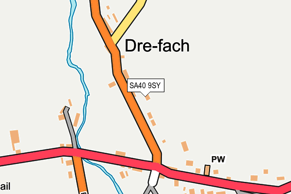 SA40 9SY map - OS OpenMap – Local (Ordnance Survey)