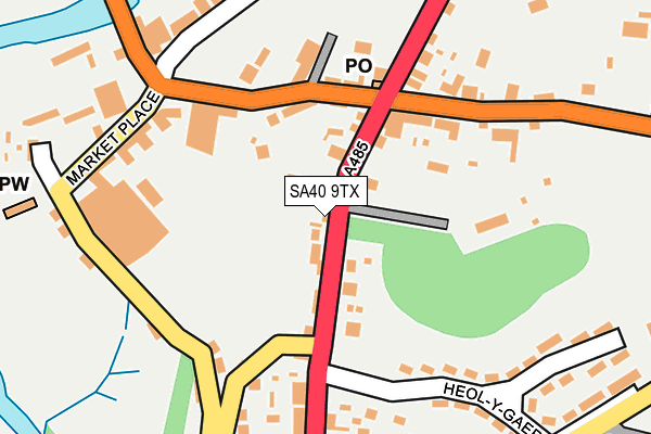 SA40 9TX map - OS OpenMap – Local (Ordnance Survey)