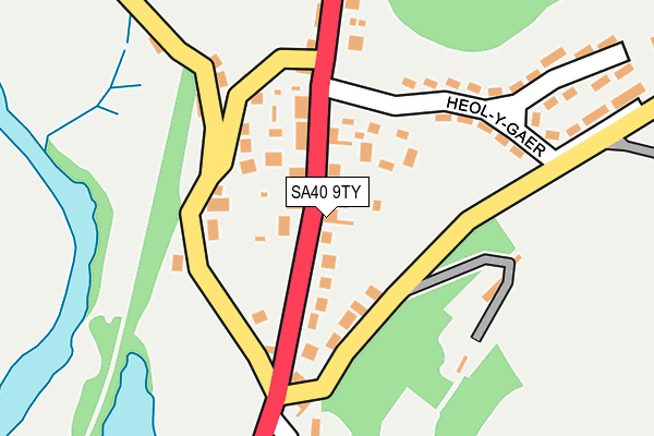 SA40 9TY map - OS OpenMap – Local (Ordnance Survey)