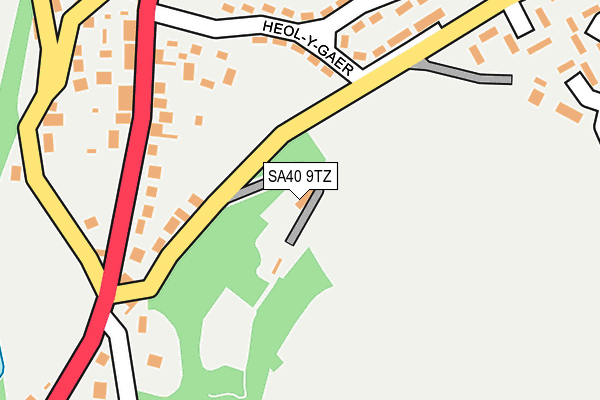 SA40 9TZ map - OS OpenMap – Local (Ordnance Survey)