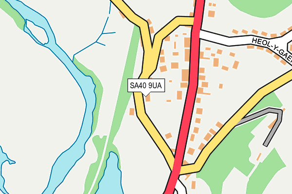 SA40 9UA map - OS OpenMap – Local (Ordnance Survey)