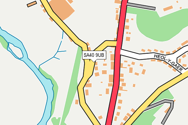 SA40 9UB map - OS OpenMap – Local (Ordnance Survey)