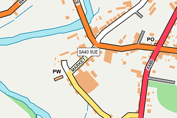 SA40 9UE map - OS OpenMap – Local (Ordnance Survey)