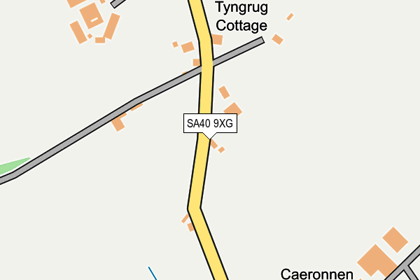 SA40 9XG map - OS OpenMap – Local (Ordnance Survey)