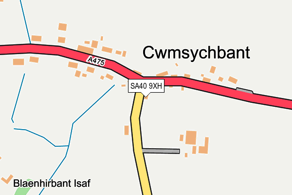 SA40 9XH map - OS OpenMap – Local (Ordnance Survey)