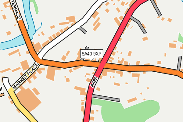 SA40 9XP map - OS OpenMap – Local (Ordnance Survey)