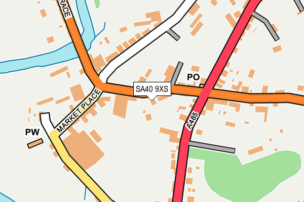 SA40 9XS map - OS OpenMap – Local (Ordnance Survey)