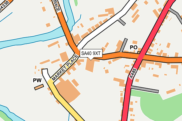 SA40 9XT map - OS OpenMap – Local (Ordnance Survey)