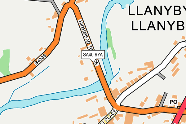 SA40 9YA map - OS OpenMap – Local (Ordnance Survey)