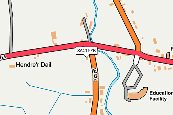 SA40 9YB map - OS OpenMap – Local (Ordnance Survey)