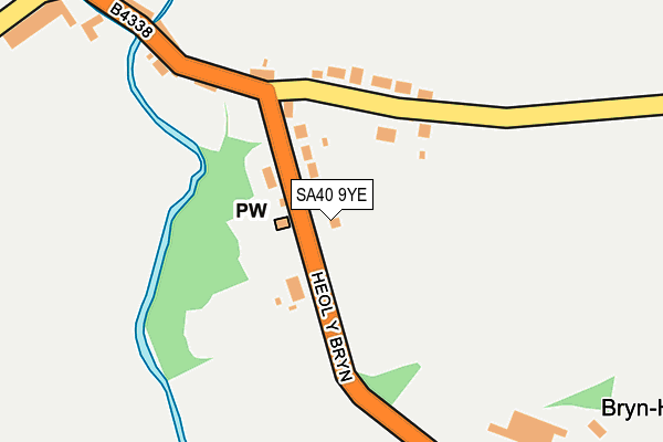 SA40 9YE map - OS OpenMap – Local (Ordnance Survey)