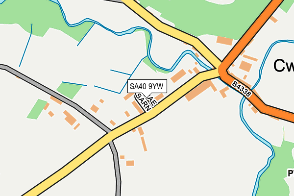 SA40 9YW map - OS OpenMap – Local (Ordnance Survey)