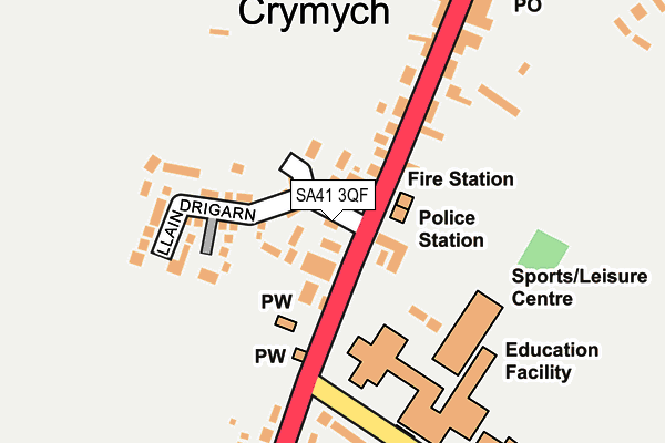SA41 3QF map - OS OpenMap – Local (Ordnance Survey)