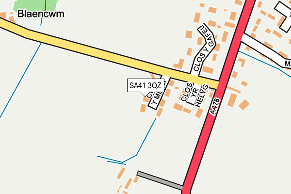 SA41 3QZ map - OS OpenMap – Local (Ordnance Survey)