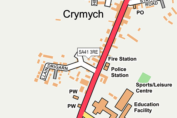 SA41 3RE map - OS OpenMap – Local (Ordnance Survey)