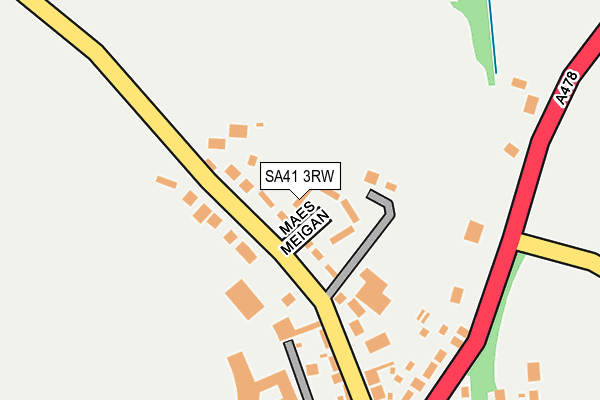 SA41 3RW map - OS OpenMap – Local (Ordnance Survey)