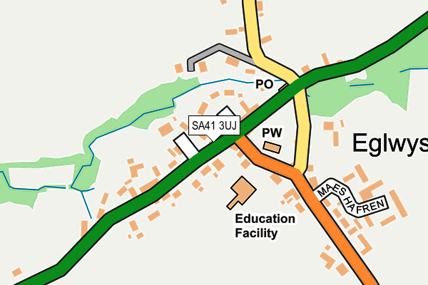 SA41 3UJ map - OS OpenMap – Local (Ordnance Survey)