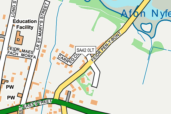 SA42 0LT map - OS OpenMap – Local (Ordnance Survey)
