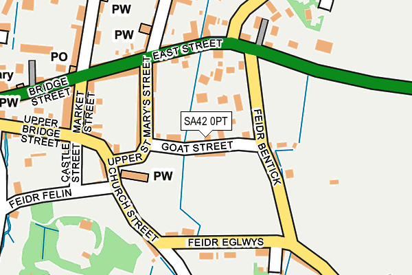 SA42 0PT map - OS OpenMap – Local (Ordnance Survey)
