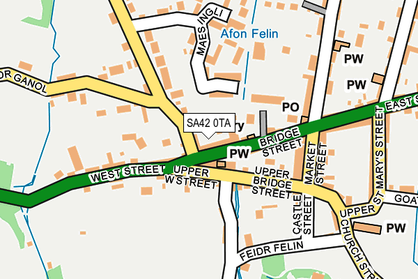 SA42 0TA map - OS OpenMap – Local (Ordnance Survey)
