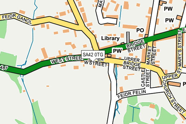 SA42 0TG map - OS OpenMap – Local (Ordnance Survey)