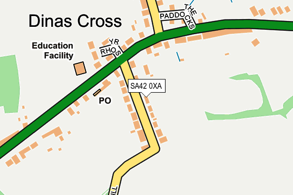 SA42 0XA map - OS OpenMap – Local (Ordnance Survey)