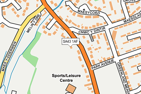 SA43 1AF map - OS OpenMap – Local (Ordnance Survey)