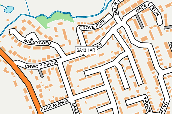 SA43 1AR map - OS OpenMap – Local (Ordnance Survey)